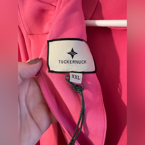 TUCKERNUCK XXL Easter Preppy Hot Pink Daphne Stand Ruffle Bow Shift Mini Dress - Picture 8 of 14